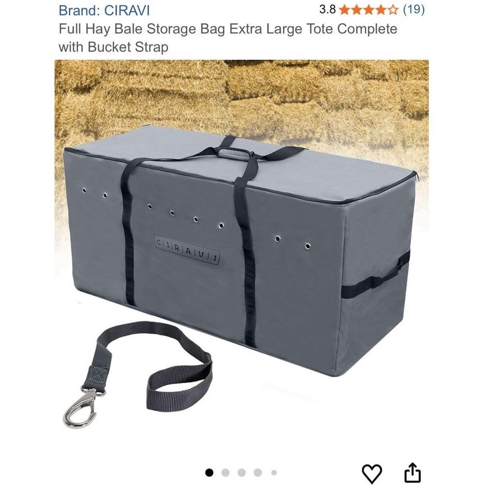 CIRAVI Hay Bale Storage Bag Extra Large Tote 2 String Bale Waterproof Ventilated